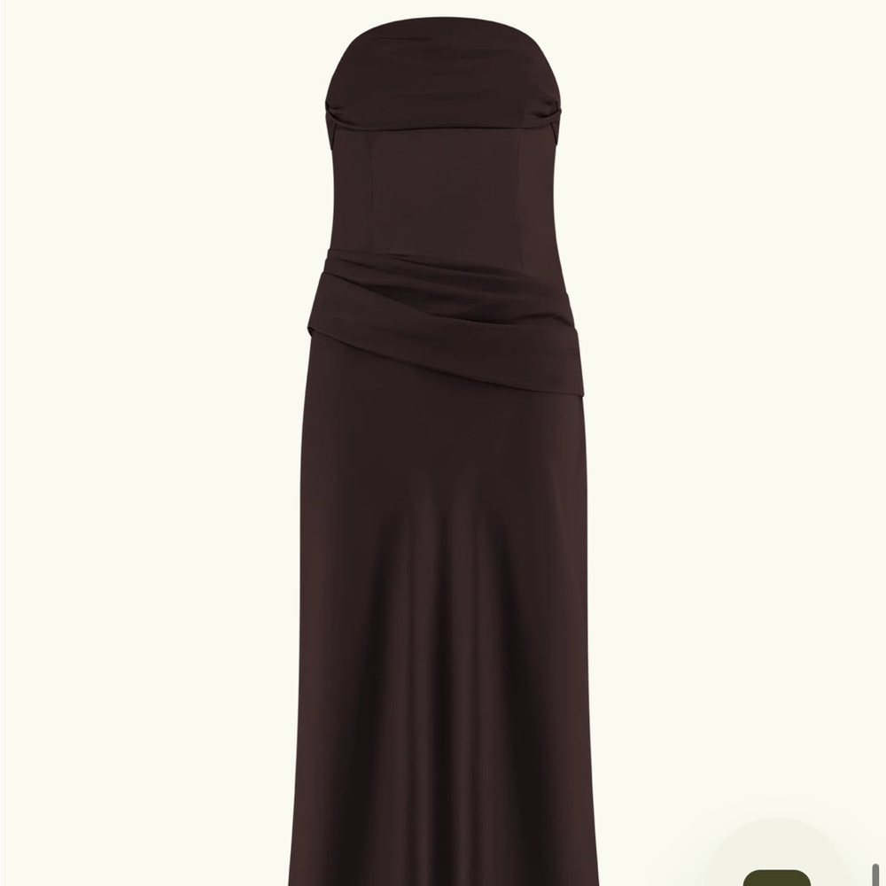 Meshki Chocolate Jasmine Strapless Gown - Picture 12 of 16